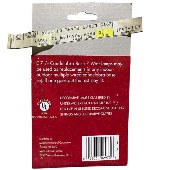 pack of three Holiday Time C7 replacement flame light bulbs - Picture 2 of 2